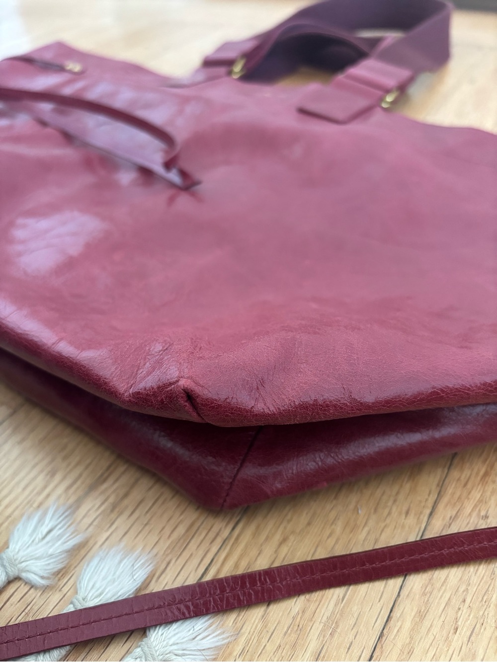 Isabel Marant Burgundy Wardy shopper tote - Picture 9 of 12